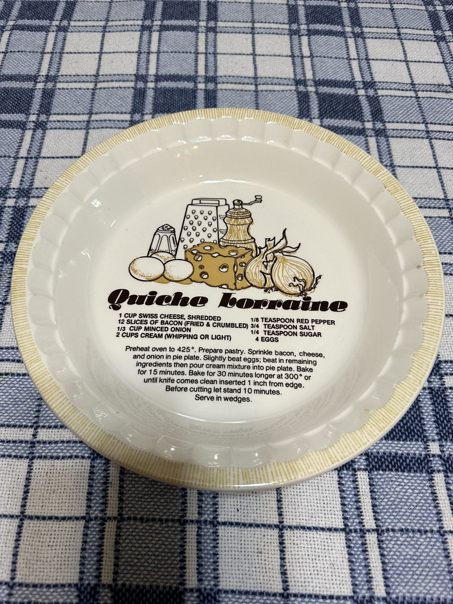 Vintage Recipe Series Pie Plate
