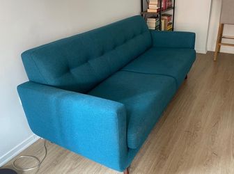 Teal Mid Century Modern Sofa by Living Spaces 
