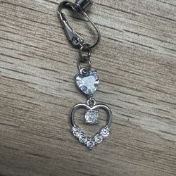Y2K Stainless Steel Heart Shaped Fake Belly Button Ring 