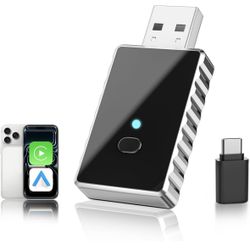Wireless CarPlay Adapter & Android Auto Wireless Adapter, Upgrade Wired CarPlay to Wireless, Plug and Play Stable Connection, Aluminum Body, USB A/Typ