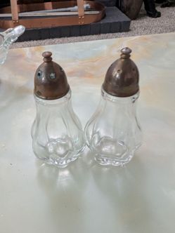 Hand blown salt and pepper shakers
