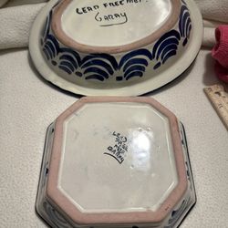 Mexican Talavera Pottery Bowl Dish Floral 