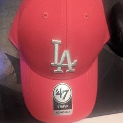 ’47 MVP Adjustable Red Los Angeles Dodgers Hat Baseball MLB Officially Licensed