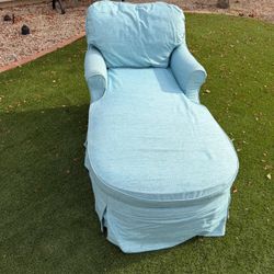 Vintage chaise lounge chair blue