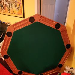 REVERSIBLE WHITE OAK POKER TABLE