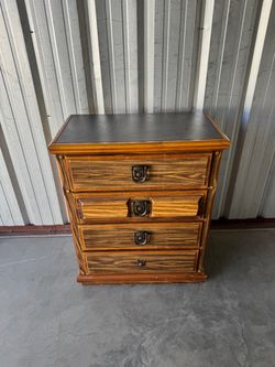Vintage Spanish Revival 4-Drawer Chest / Dresser – Rustic Wood