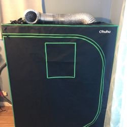 LED grow complete set up with tent and light
