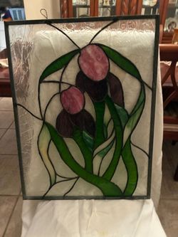 Stained Glass Tulip Panel
