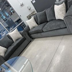 Grey Fabric Sofa Set 🩶🔥🩶🔥