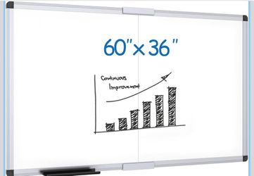 VIZ-PRO Magnetic Dry Erase Board, 60 X 36 Inches, Foldable Wall-Mounted Whiteboard with Silver Alumi