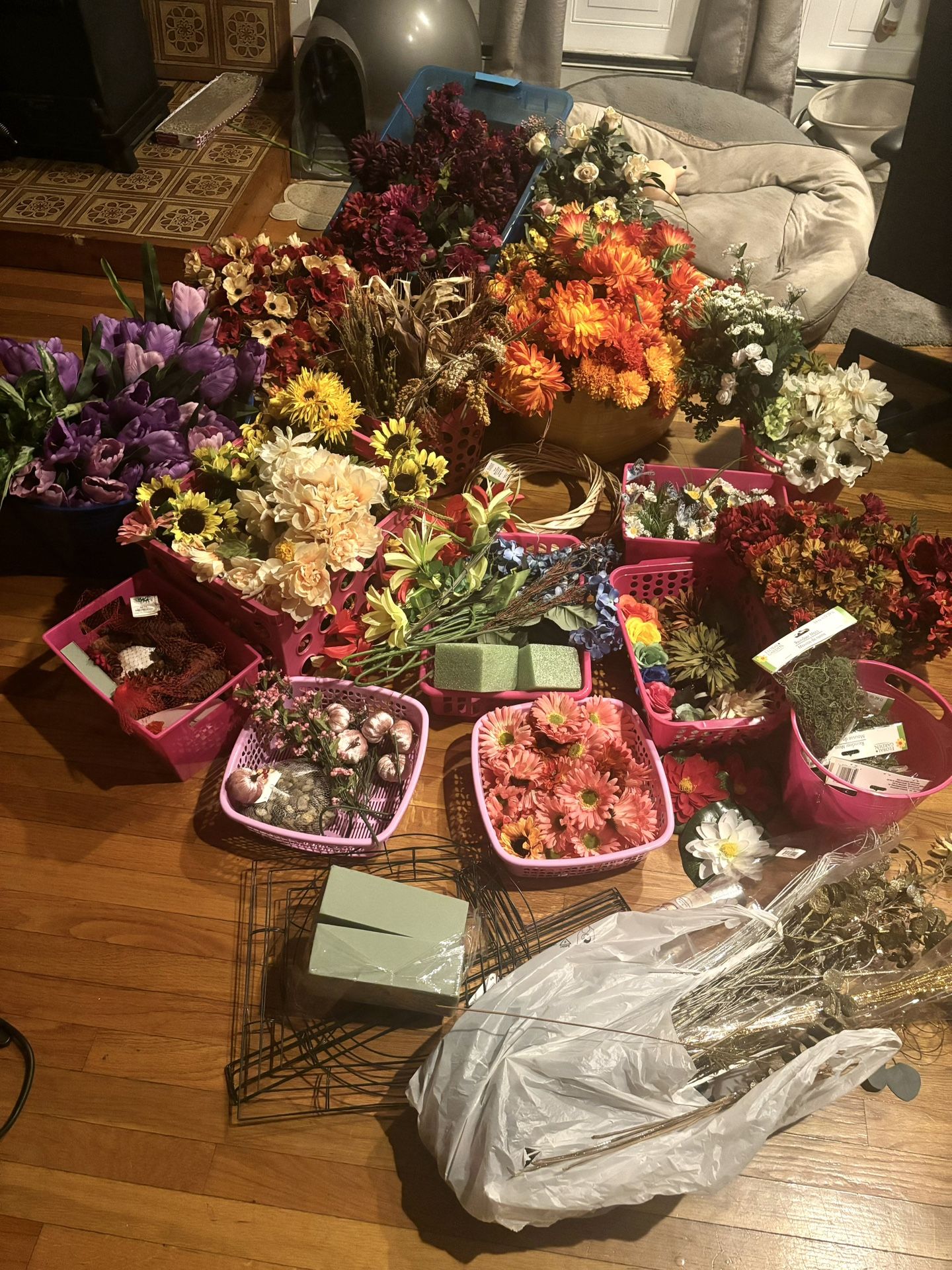 Craft And Fake Flowers Lot
