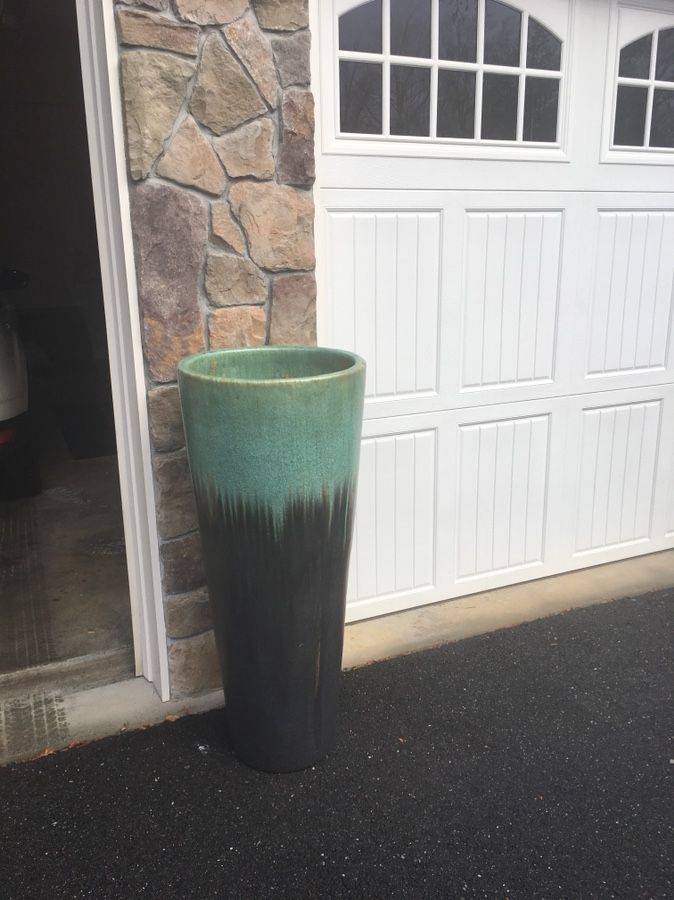 Tall ceramic flower pot