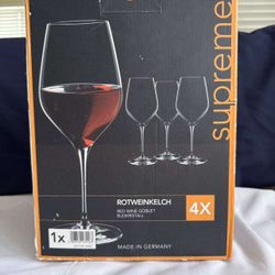 NEW Set of 4 Nachtmann by Riedel  Supreme Crystal Red Wine Goblets Glasses - 28 4/7 oz 
