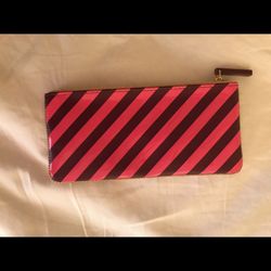 Mac nice stripped holiday makeup bag Purse Wallet 