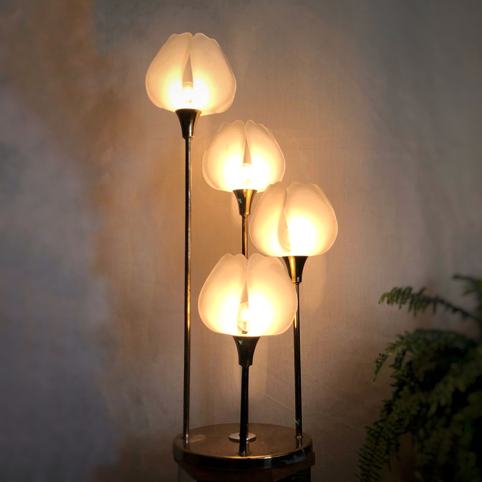 80s Tulip Lamp Vintage Postmodern Deco Hollywood Regency