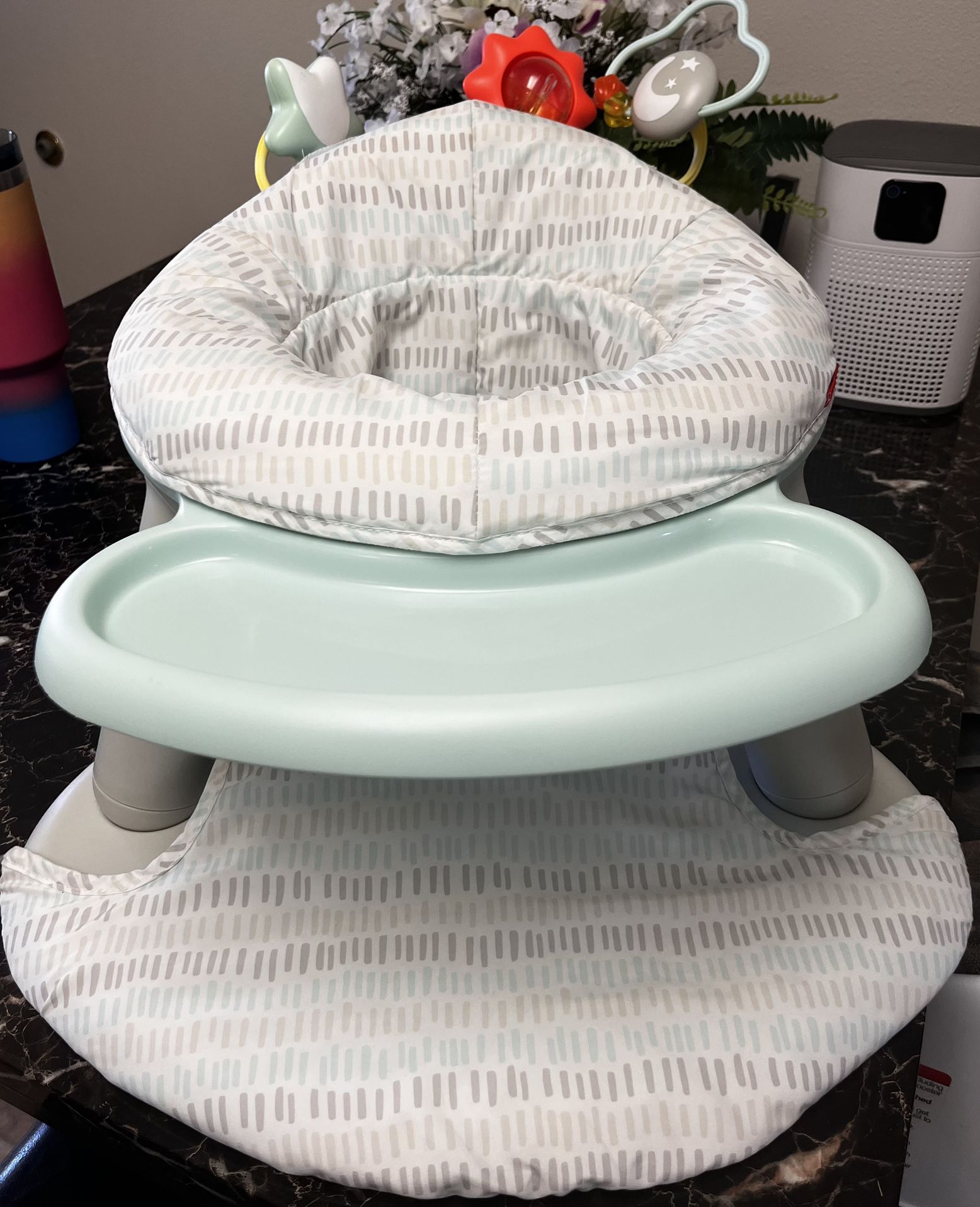 Nice And Clean Skip Hop 2-in-1 Sit-up Activity Baby Chair, Silver Lining Cloud
