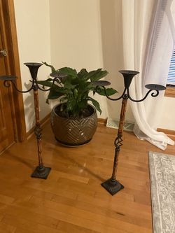 2 Tall Candle holders   