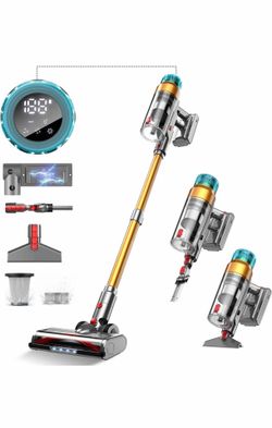 MBYULO Cordless Vacuum Cleaner for Home 600W 60Kрa Upgraded Powerful Stick Vacuum Up to 75Mins, Anti-Tangle & Wall Mount Charging, 8 in 1 Lightweight 