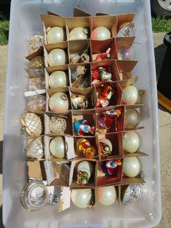 A Variety of Vintage Christmas Ornaments