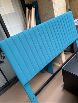 Turquoise velvet queen size bed frame