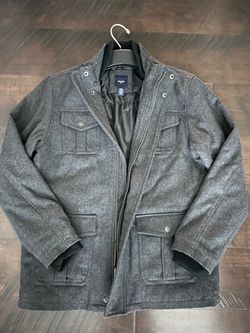 Gap Kids Gray Wool-Blend Zip-Up Jacket (XXL)