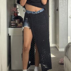 Black Maxi Skirt Beach Cover Up