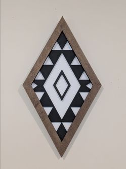 Aztec Diamond Wooden Wall Art (set of 3)