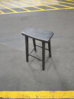 4 Black wood painted barstools