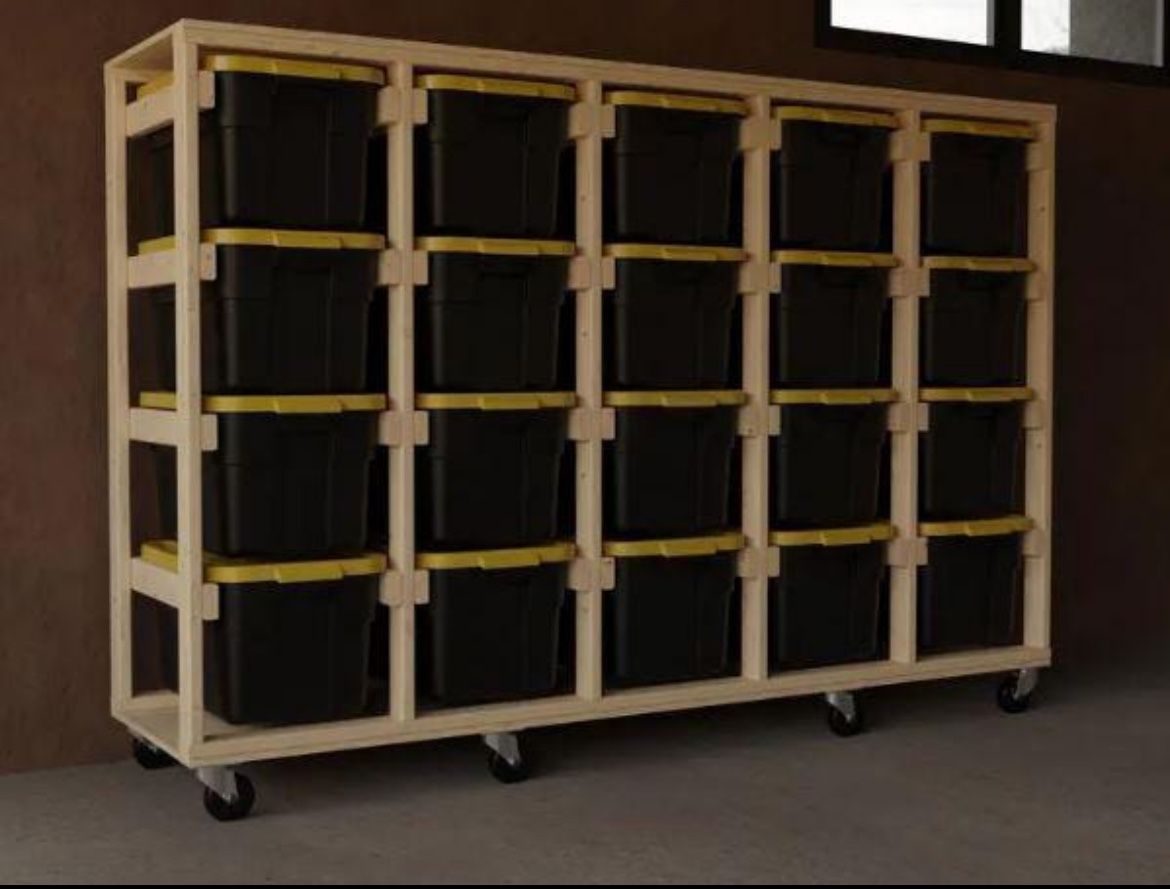 perfect for garage storage and are specifically made for 27 Gal. storage bins made by hand many sizes