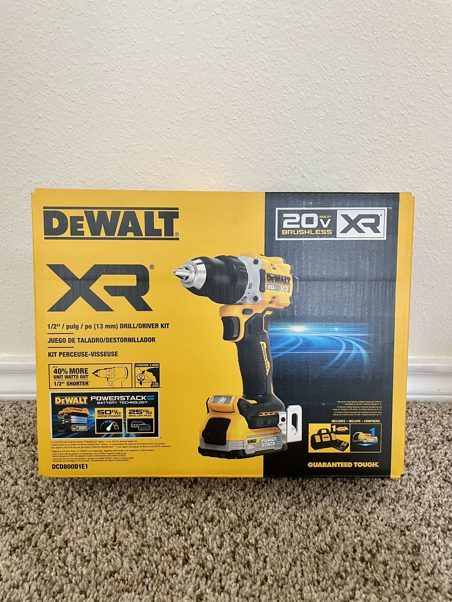 DEWALT XR 20-volt Max 1/2-in Keyless Brushless Cordless Drill (2-Batteries Included, Charger Included and Soft Bag included)
