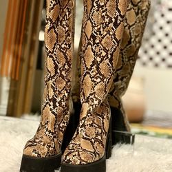 Nasty Gal Snakeskin Boots W6