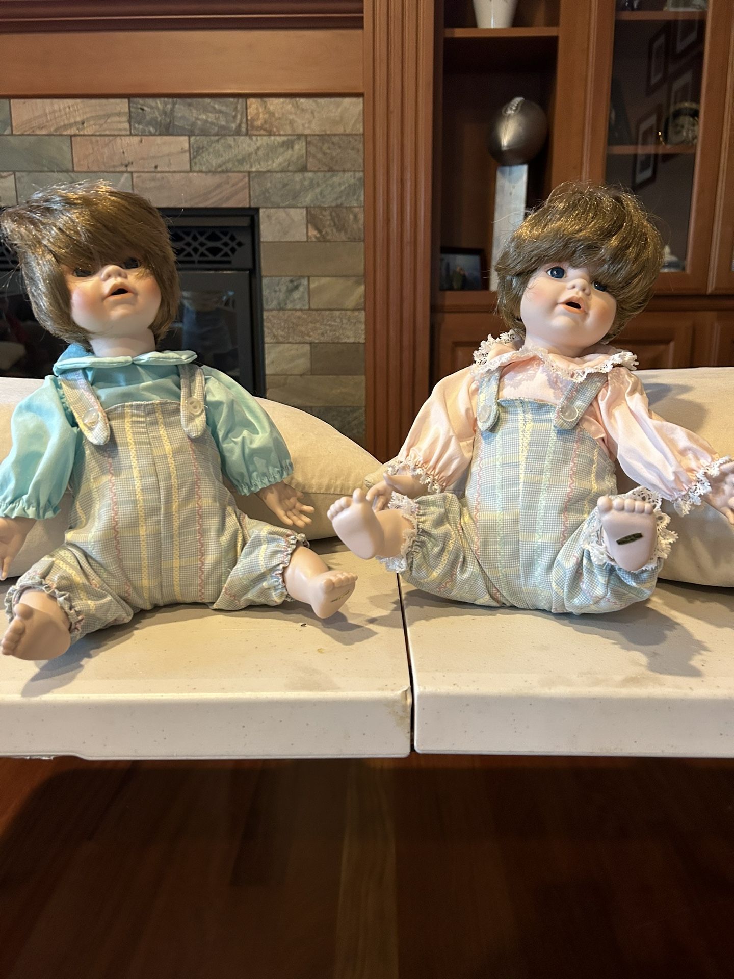 Twin Porcelain Dolls 