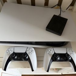 PS5 Disc Version Bundle + 2 Controllers + Charging Dock + 4TB Hard Drive + Games