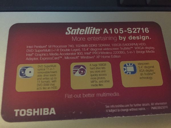 Satellite a105s2716 driver for mac