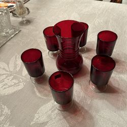 Beautiful Vintage Luminac Verrerie D’Arques Carece  And Liquor Glasses Set