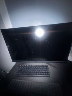 Samsung 27" 1440P Monitor with 60% keyboard & Mojo Silent Mouse with Chair & Desk