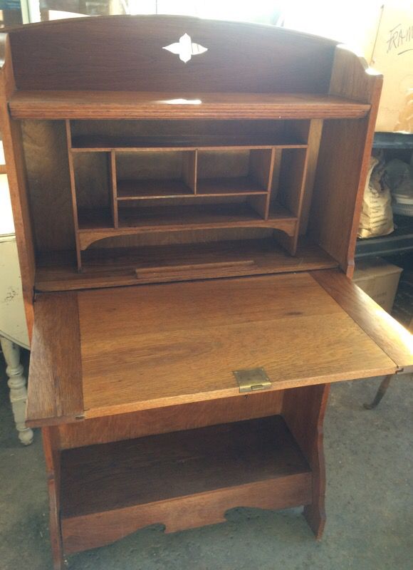 Beautiful Antique Secretary S Desk Bookcase Shelf Combo Furniture