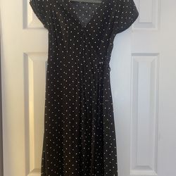 Xs Express Dress, Navy with White Polka Dots
