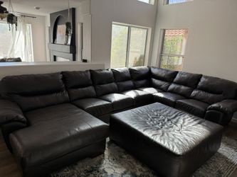 Brown Leather Sectional