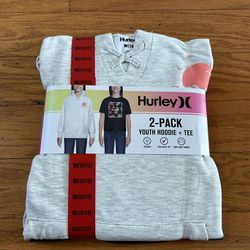 NWT Hurley girl’s hoodie & Tee 2pcs set M 10/12