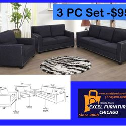 Brand New 3PC Sofa Loveseat Chair Set 