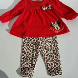 3/6 Months Baby Disney Minnie Mouse 2 Piece Outfit