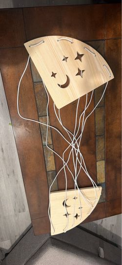 Wooden Kids Climbing Rocker Board with Moon and Stars