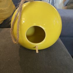 New Yellow Ceramic Bird House / Read Description 