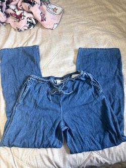 H&M Draw string pants women size Small wide leg