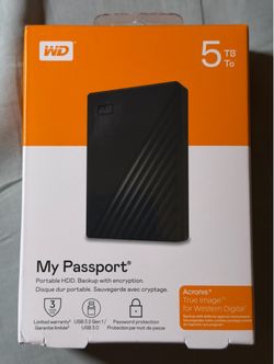 WD My Passport 5TB Portable External Hard Drive – USB 3.2 – Black