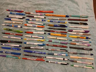 57 Different Vintage Pharmaceutical Drug Ink Pens