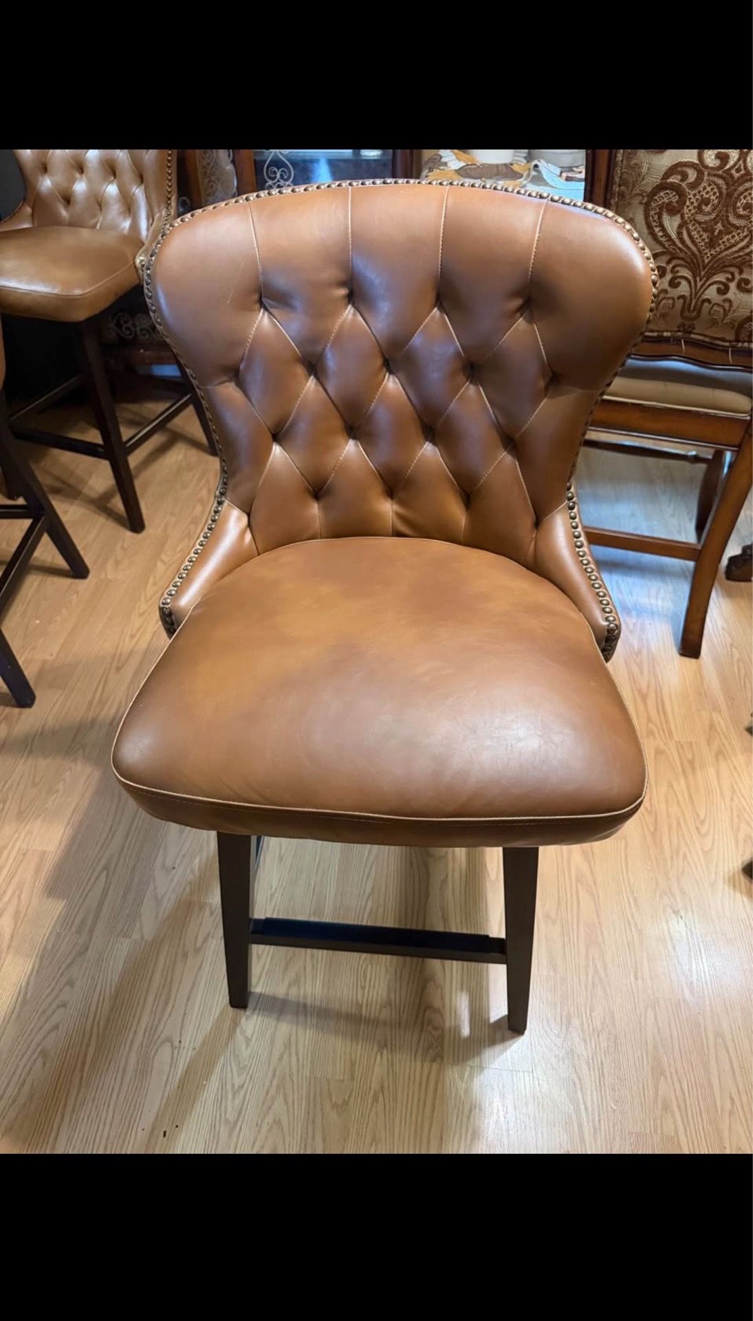 Leather swivel barstool chairs