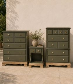 Olive Manor 3-Piece Bedroom Set | Tall Chest, Dresser & Nightstand