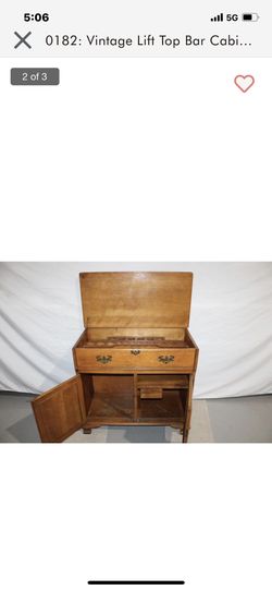 Vintage MCM  Wood Cabinet/bar With Lock And Key